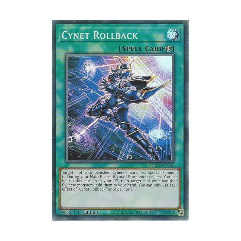 Yu-Gi-Oh TCG CYAC-EN051 SR Cynet Rollback Cyberstorm Access