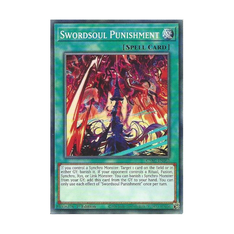 Yu-Gi-Oh TCG CYAC-EN052 C Swordsoul Punishment Cyberstorm Access