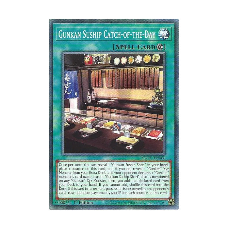 Yu-Gi-Oh TCG CYAC-EN066 C Gunkan Suship Catch-of-the-Day Cyberstorm Access