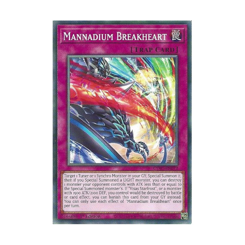 Yu-Gi-Oh TCG CYAC-EN072 C Mannadium Breakheart Cyberstorm Access