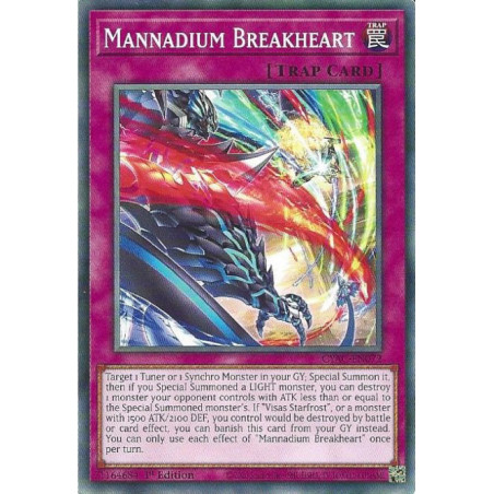 Yu-Gi-Oh TCG CYAC-EN072 C Mannadium Breakheart Cyberstorm Access