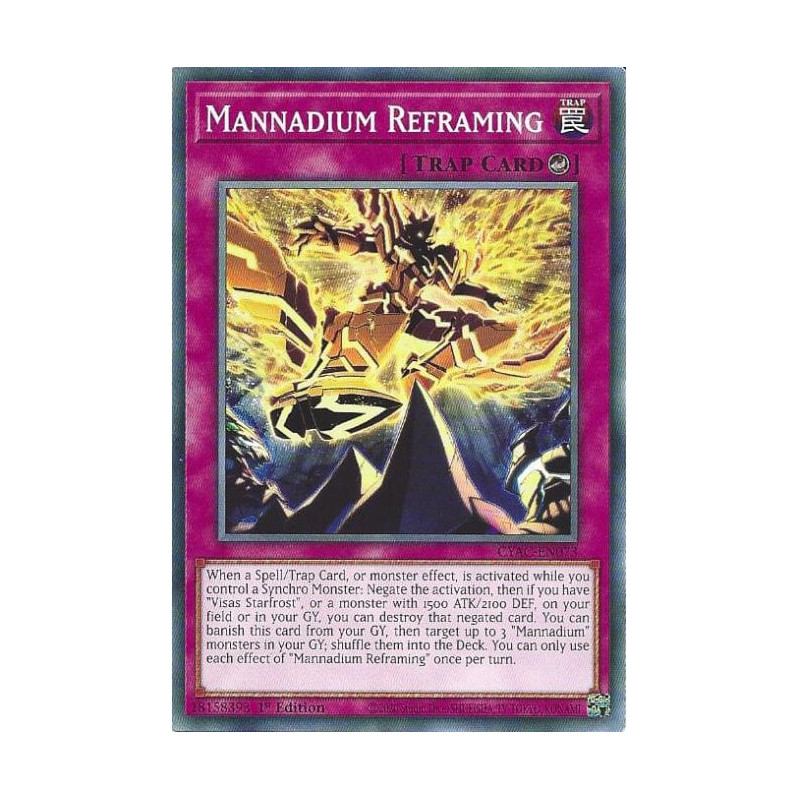 Yu-Gi-Oh TCG CYAC-EN073 C Mannadium Reframing Cyberstorm Access