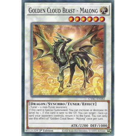 Yu-Gi-Oh TCG CYAC-EN082 C Golden Cloud Beast - Malong Cyberstorm Access