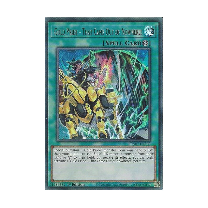 Yu-Gi-Oh TCG CYAC-EN089 UR Gold Pride - That Came Out of Nowhere! Cyberstorm Access
