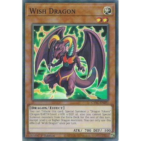 Yu-Gi-Oh TCG CYAC-EN093 SR Wish Dragon Cyberstorm Access