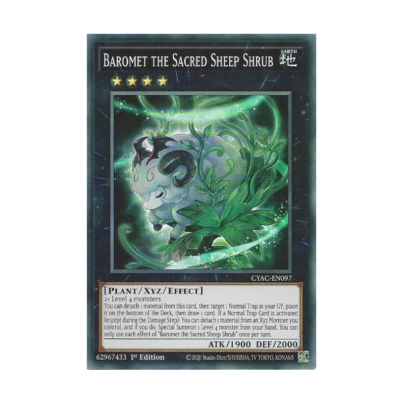 Yu-Gi-Oh TCG CYAC-EN097 SR Baromet the Sacred Sheep Shrub Cyberstorm Access
