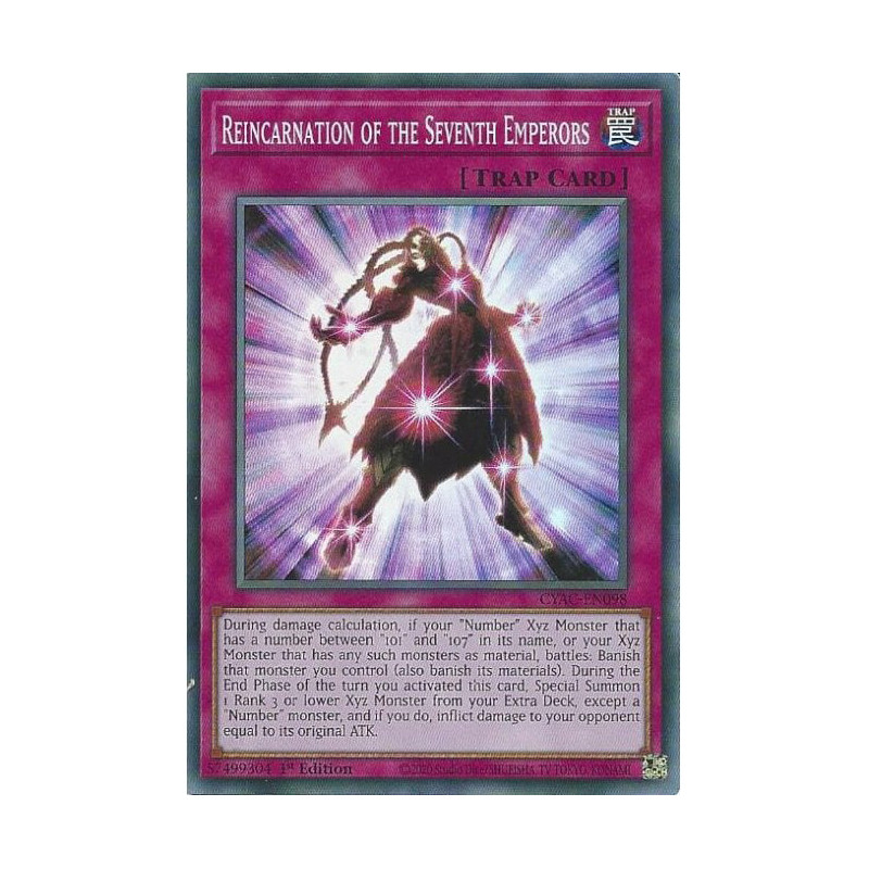 Yu-Gi-Oh TCG CYAC-EN098 SR Reincarnation of the Seventh Emperors Cyberstorm Access