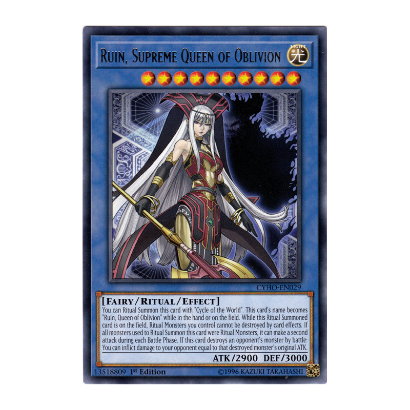 Yu-Gi-Oh TCG CYHO-EN029 R Ruin, Supreme Queen of Oblivion Cybernetic Horizon