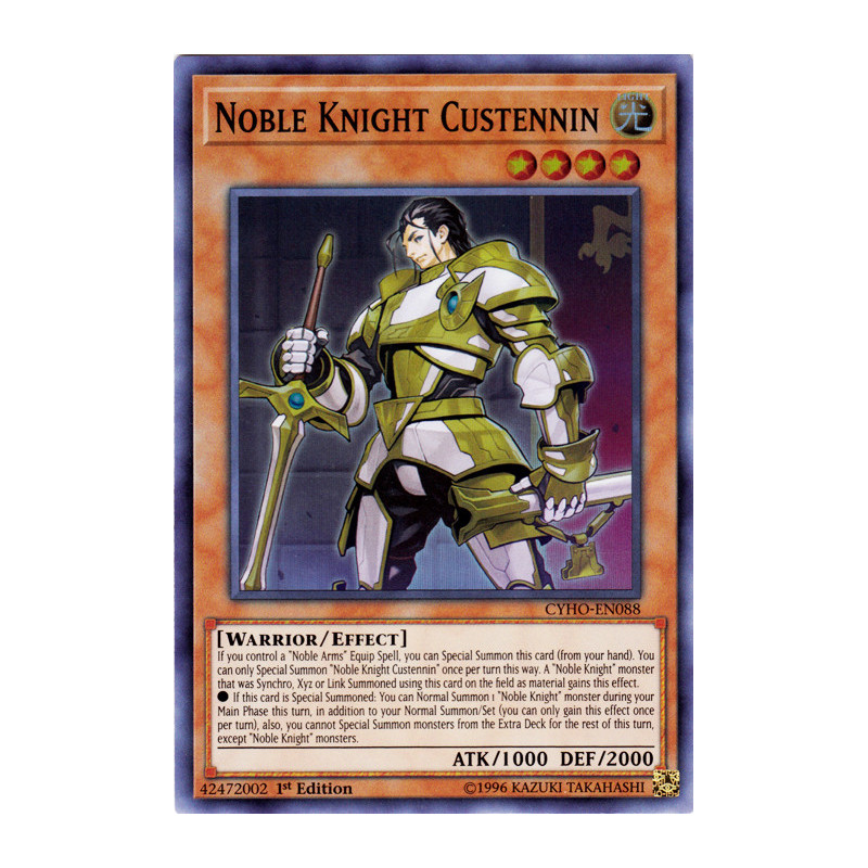 Yu-Gi-Oh TCG CYHO-EN088 SR Noble Knight Custennin Cybernetic Horizon