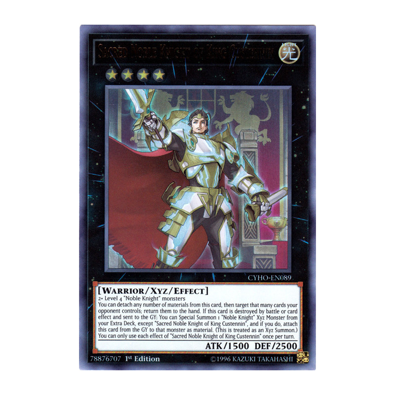Yu-Gi-Oh TCG CYHO-EN089 UR Sacred Noble Knight of King Custennin Cybernetic Horizon