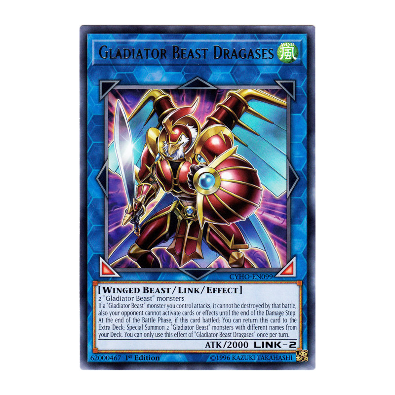 Yu-Gi-Oh TCG CYHO-EN099 R Gladiator Beast Dragases Cybernetic Horizon
