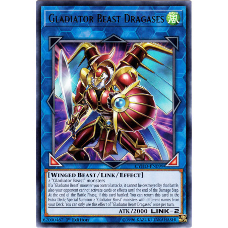 Yu-Gi-Oh TCG CYHO-EN099 R Gladiator Beast Dragases Cybernetic Horizon