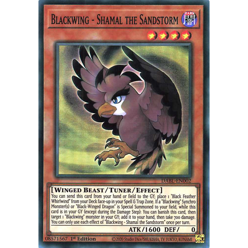 Yu-Gi-Oh TCG DABL-EN002 SR Blackwing - Shamal the Sandstorm Darkwing Blast