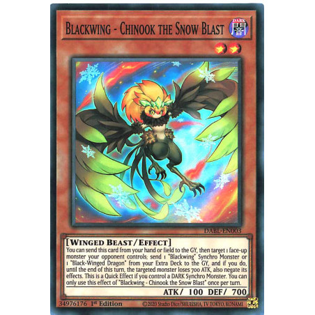 Yu-Gi-Oh TCG DABL-EN003 SR Blackwing - Chinook the Snow Blast Darkwing Blast