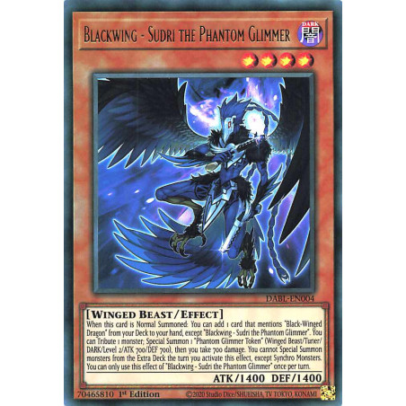 Yu-Gi-Oh TCG DABL-EN004 UR Blackwing - Sudri the Phantom Glimmer Darkwing Blast