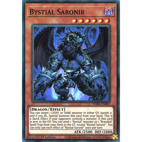 Yu-Gi-Oh TCG DABL-EN007 SR Bystial Saronir Darkwing Blast