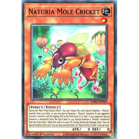 Yu-Gi-Oh TCG DABL-EN020 C Naturia Mole Cricket Darkwing Blast