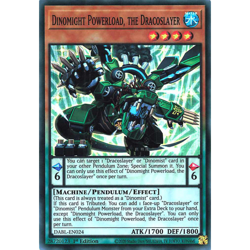 Yu-Gi-Oh TCG DABL-EN024 SR Dinomight Powerload, the Dracoslayer Darkwing Blast