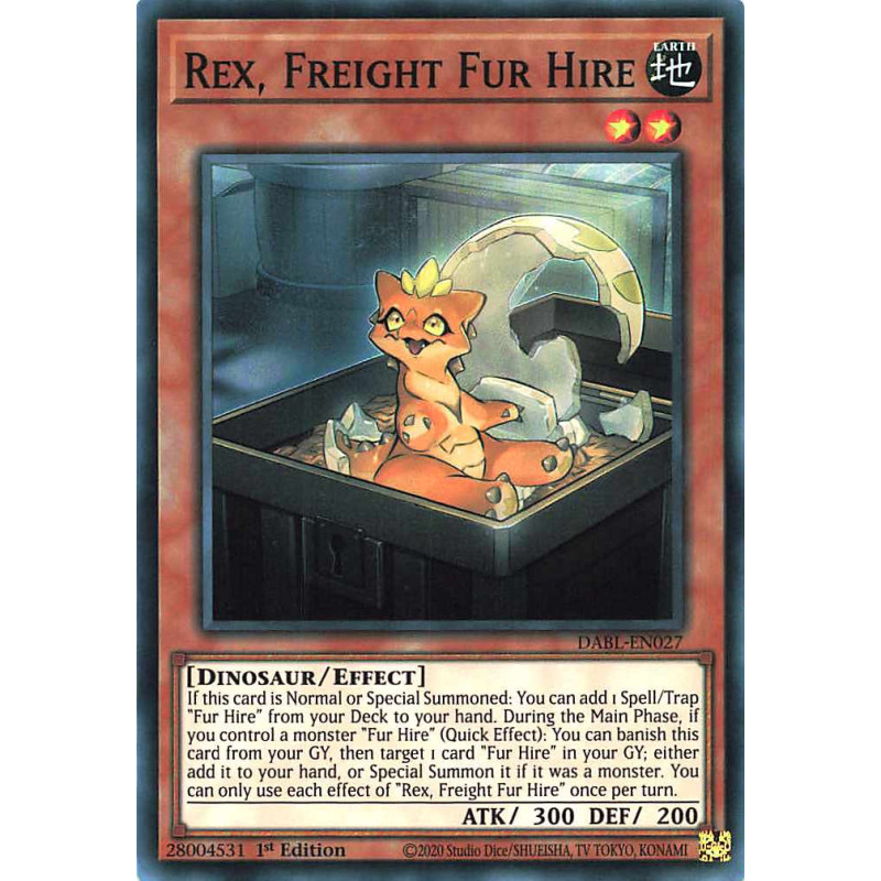Yu-Gi-Oh TCG DABL-EN027 SR Rex, Freight Fur Hire Darkwing Blast