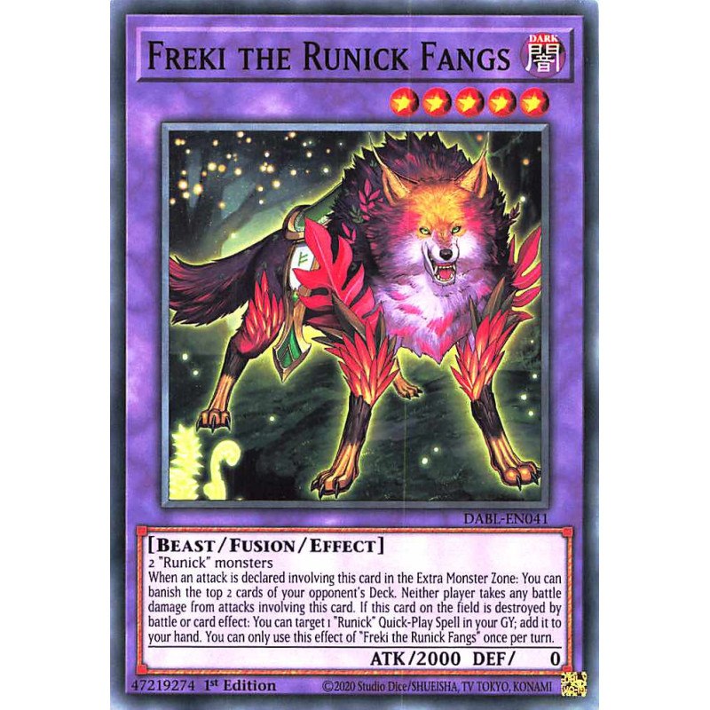 Yu-Gi-Oh TCG DABL-EN041 C Freki the Runick Fangs Darkwing Blast