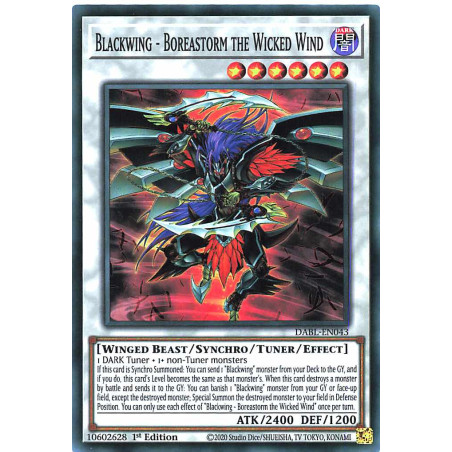 Yu-Gi-Oh TCG DABL-EN043 SR Blackwing - Boreastorm the Wicked Wind Darkwing Blast