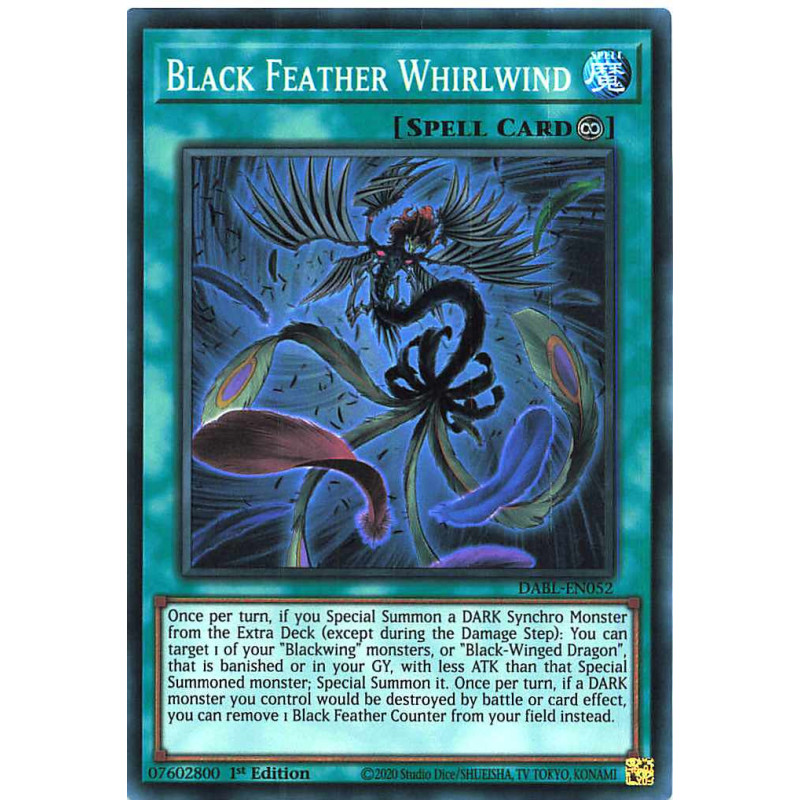 Yu-Gi-Oh TCG DABL-EN052 SR Black Feather Whirlwind Darkwing Blast