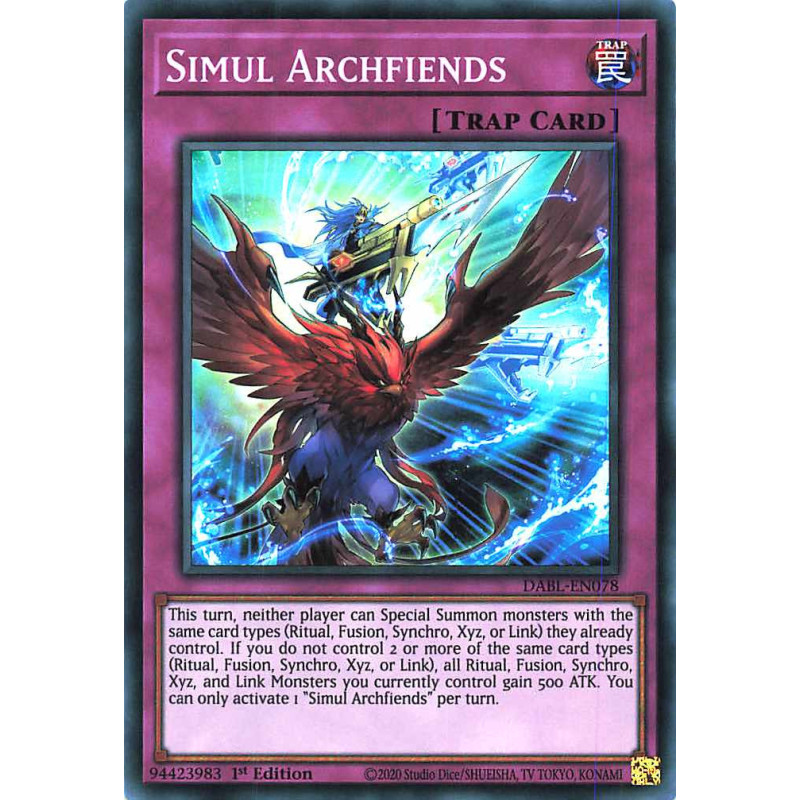 Yu-Gi-Oh TCG DABL-EN078 SR Simul Archfiends Darkwing Blast