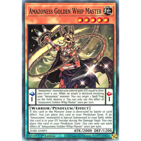 Yu-Gi-Oh TCG DABL-EN093 C Amazoness Golden Whip Master Darkwing Blast