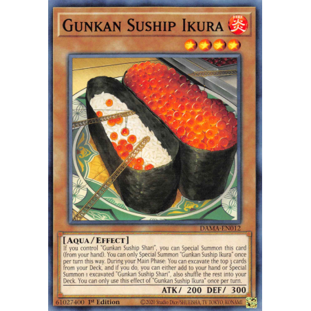 Yu-Gi-Oh TCG DAMA-EN012 C Gunkan Suship Ikura Dawn of Majesty