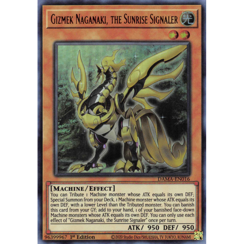 Yu-Gi-Oh TCG DAMA-EN016 UR Gizmek Naganaki, the Sunrise Signaler Dawn of Majesty