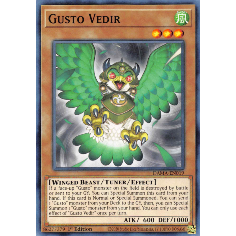 Yu-Gi-Oh TCG DAMA-EN019 C Gusto Vedir Dawn of Majesty
