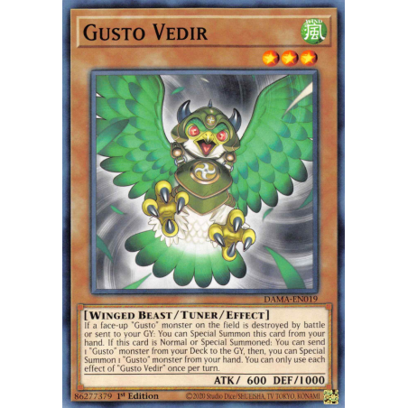 Yu-Gi-Oh TCG DAMA-EN019 C Gusto Vedir Dawn of Majesty