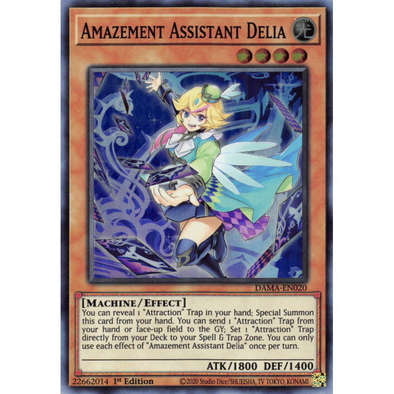 Yu-Gi-Oh TCG DAMA-EN020 SR Amazement Assistant Delia Dawn of Majesty
