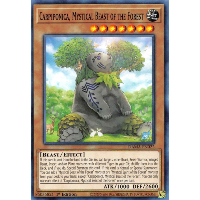 Yu-Gi-Oh TCG DAMA-EN022 C Carpiponica, Mystical Beast of the Forest Dawn of Majesty