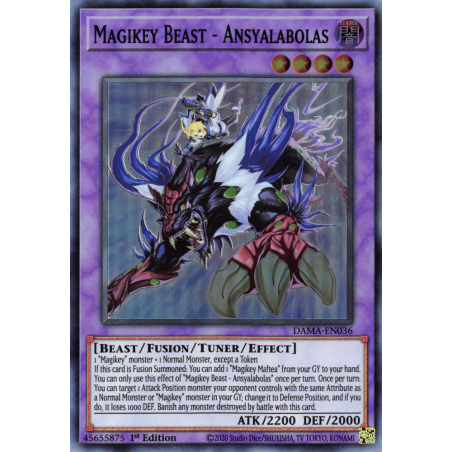 Yu-Gi-Oh TCG DAMA-EN036 SR Magikey Beast - Ansyalabolas Dawn of Majesty