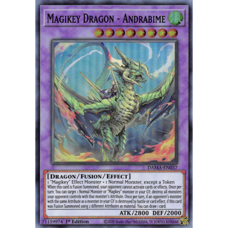 Yu-Gi-Oh TCG DAMA-EN037 SR Magikey Dragon - Andrabime Dawn of Majesty