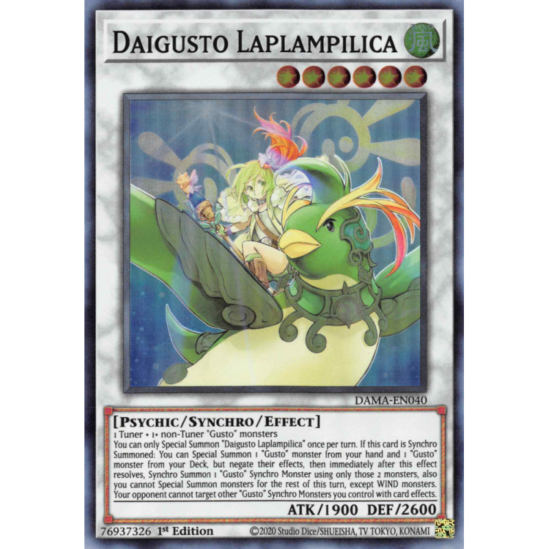 Yu-Gi-Oh TCG DAMA-EN040 SR Daigusto Laplampilica Dawn of Majesty