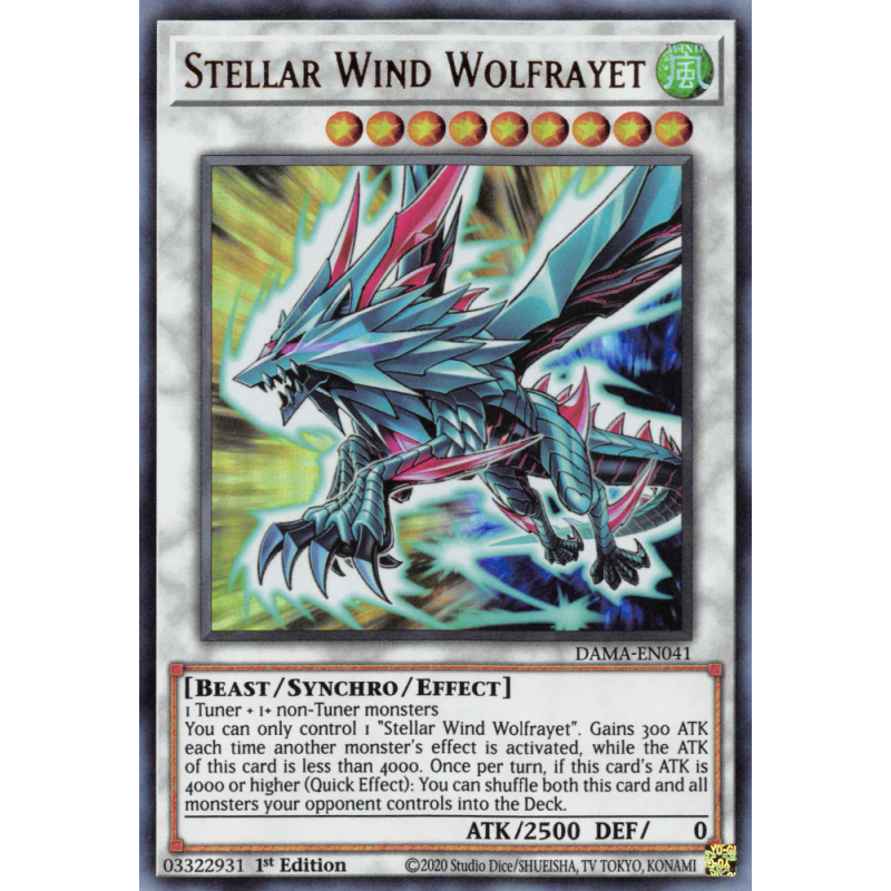 Yu-Gi-Oh TCG DAMA-EN041 UR Stellar Wind Wolfrayet Dawn of Majesty