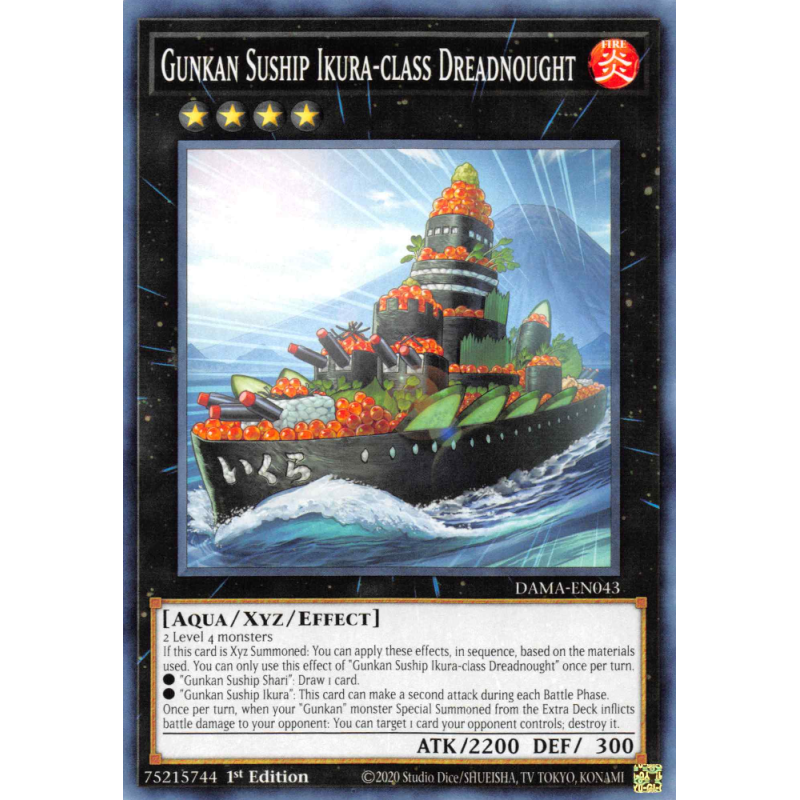 Yu-Gi-Oh TCG DAMA-EN043 C Gunkan Suship Ikura-class Dreadnought Dawn of Majesty