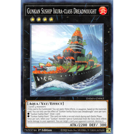 Yu-Gi-Oh TCG DAMA-EN043 C Gunkan Suship Ikura-class Dreadnought Dawn of Majesty