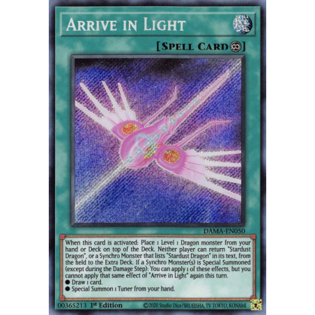 Yu-Gi-Oh TCG DAMA-EN050 SE Arrive in Light Dawn of Majesty