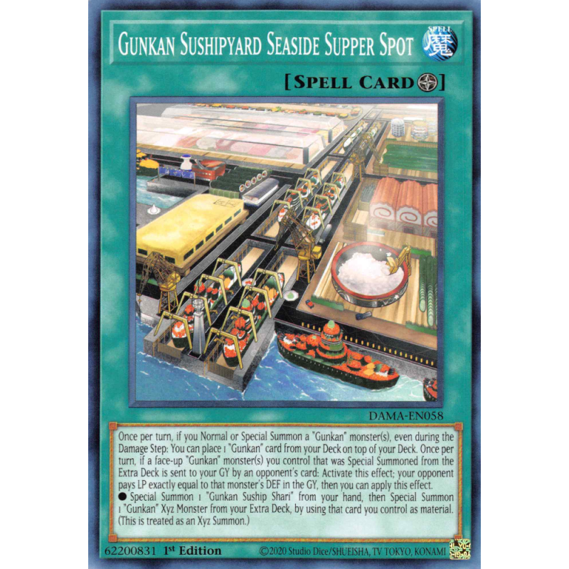 Yu-Gi-Oh TCG DAMA-EN058 C Gunkan Sushipyard Seaside Supper Spot Dawn of Majesty