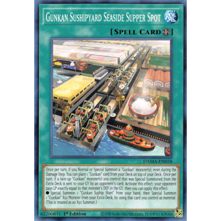 Yu-Gi-Oh TCG DAMA-EN058 C Gunkan Sushipyard Seaside Supper Spot Dawn of Majesty