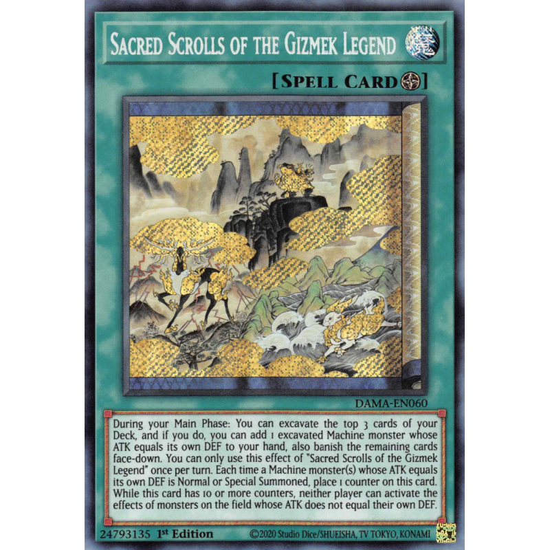 Yu-Gi-Oh TCG DAMA-EN060 SE Sacred Scrolls of the Gizmek Legend Dawn of Majesty