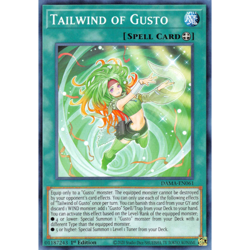 Yu-Gi-Oh TCG DAMA-EN061 C Tailwind of Gusto Dawn of Majesty