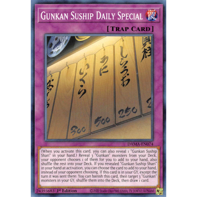 Yu-Gi-Oh TCG DAMA-EN074 C Gunkan Suship Daily Special Dawn of Majesty