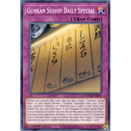 Yu-Gi-Oh TCG DAMA-EN074 C Gunkan Suship Daily Special Dawn of Majesty