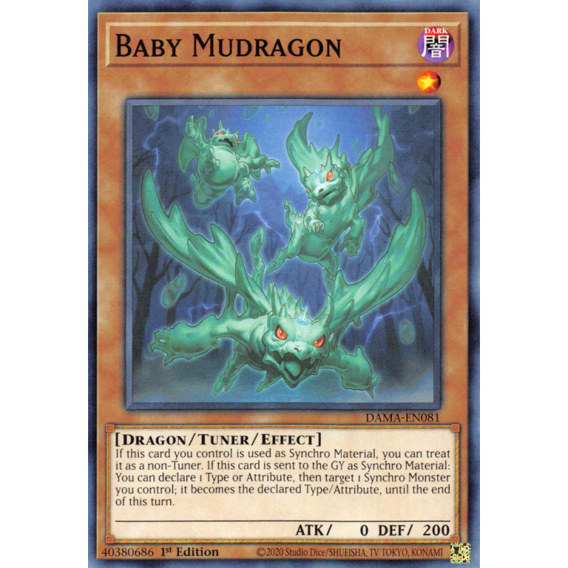 Yu-Gi-Oh TCG DAMA-EN081 C Baby Mudragon Dawn of Majesty