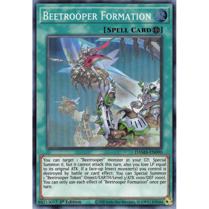 Yu-Gi-Oh TCG DAMA-EN090 SR Beetrooper Formation Dawn of Majesty