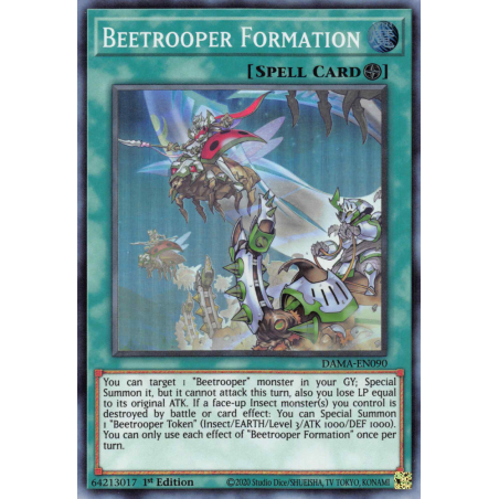 Yu-Gi-Oh TCG DAMA-EN090 SR Beetrooper Formation Dawn of Majesty